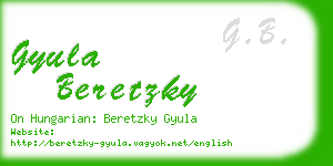 gyula beretzky business card